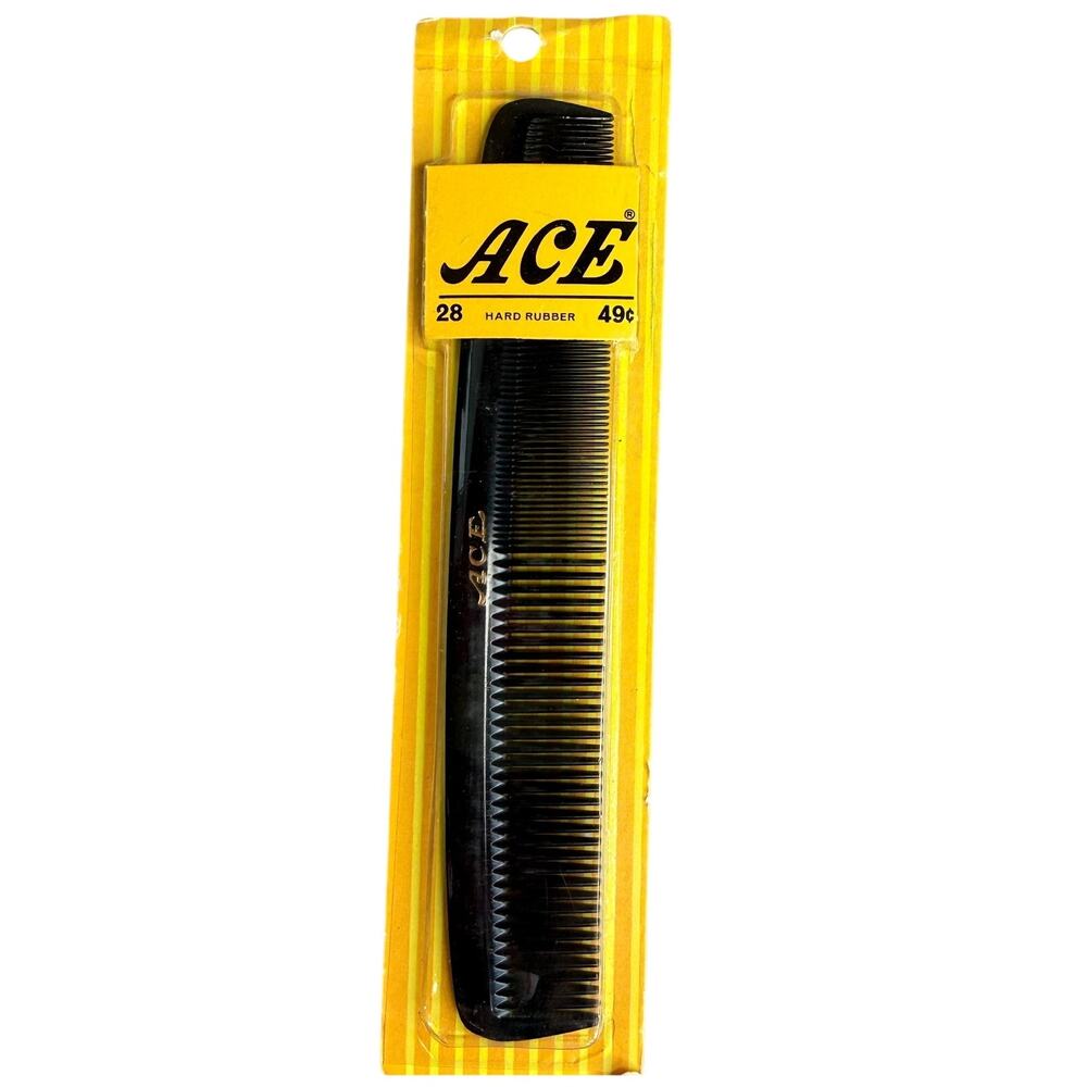 NOS VINTAGE ACE #28 USA Original Pkg Hard Rubber Comb Greaser Barber Rockabilly